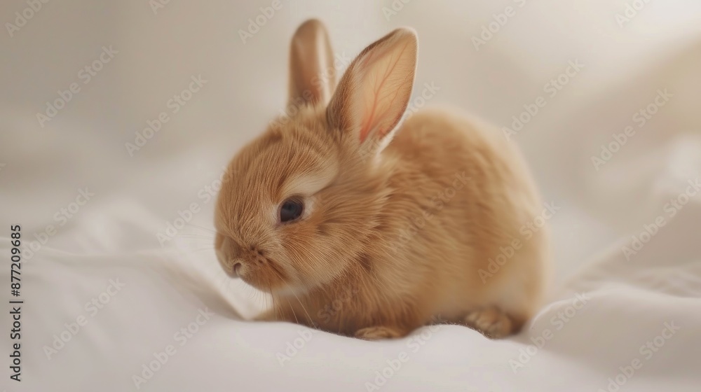 Adorable brown bunny on a white background Adorable brown bunny on a white background