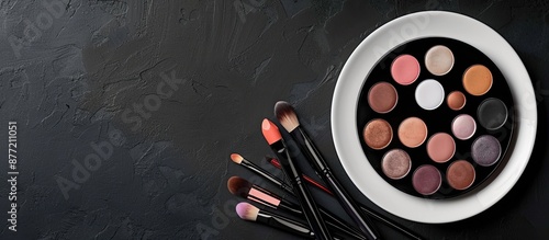 Makeup items arranged on a ...