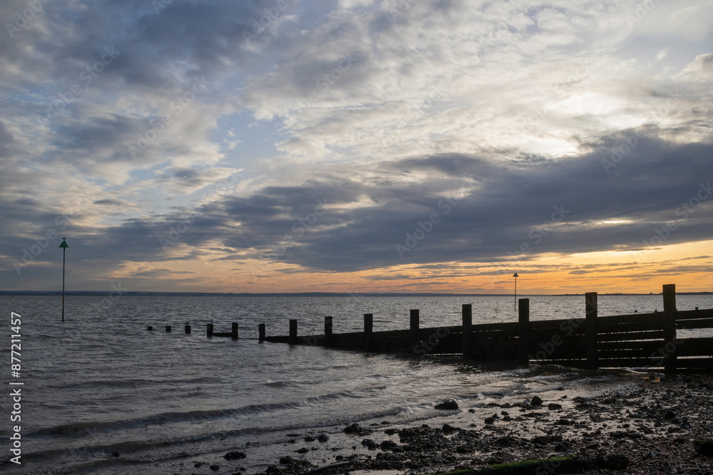 Winter sunset at Westcliff-on-Sea, Essex, England, United Kingdom Winter sunset at Westcliff-on-Sea, Essex, England, United Kingdom