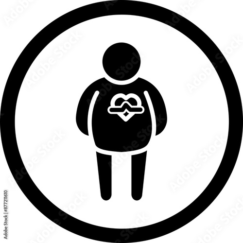 Obesity Vector Glyph Black Icon