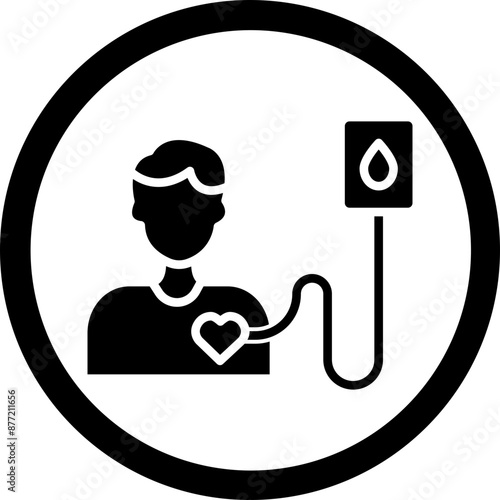 Donor Vector Glyph Black Icon