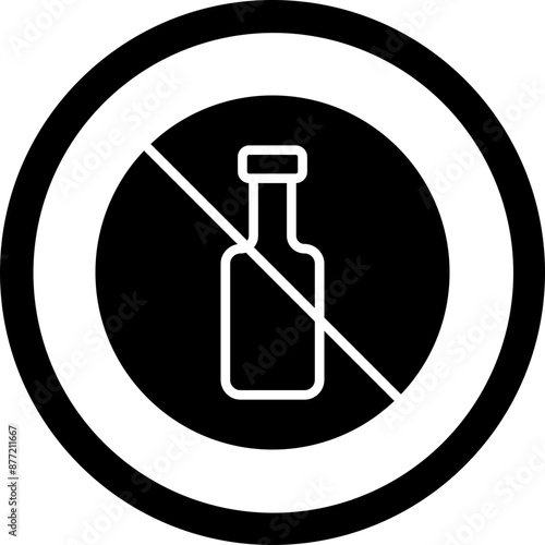 No Alcohol Vector Glyph Black Icon