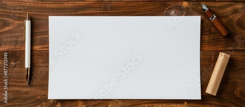 Desk with a blank paper pro...