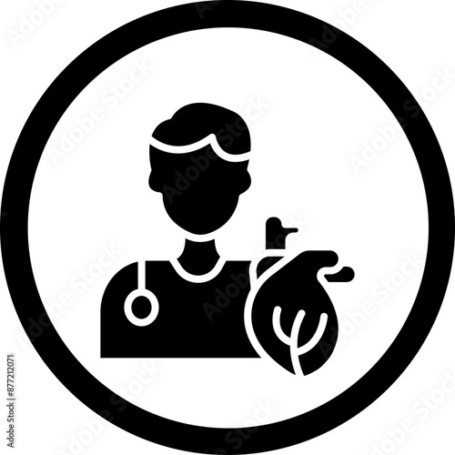 Cardiologist Vector Glyph Black Icon