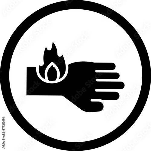Flaming Skin Vector Glyph Black Icon