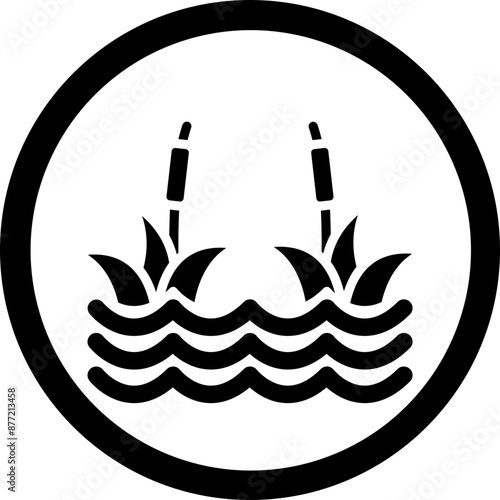 Wetland Vector Glyph Black Icon