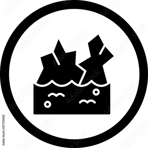 Glacier Vector Glyph Black Icon