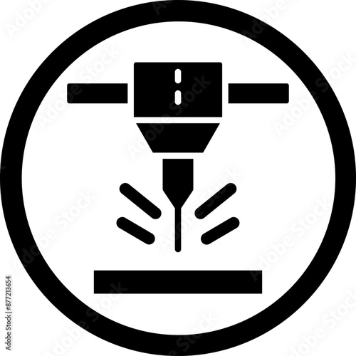 Cnc Machine Glyph Black Icon