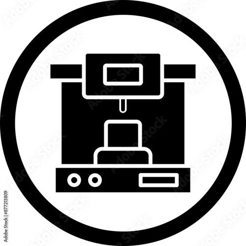 3d Printer Glyph Black Icon