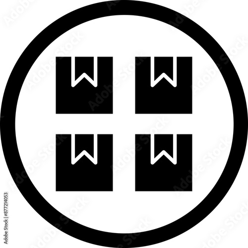 Boxes Glyph Black Icon