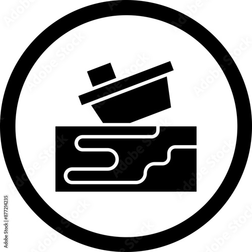 Underwater Glyph Black Icon