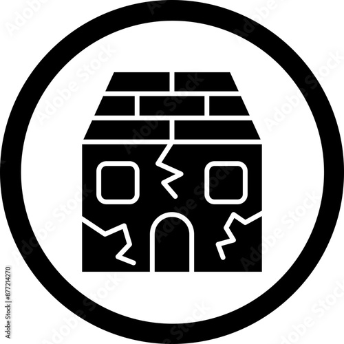 Earthquake Glyph Black Icon