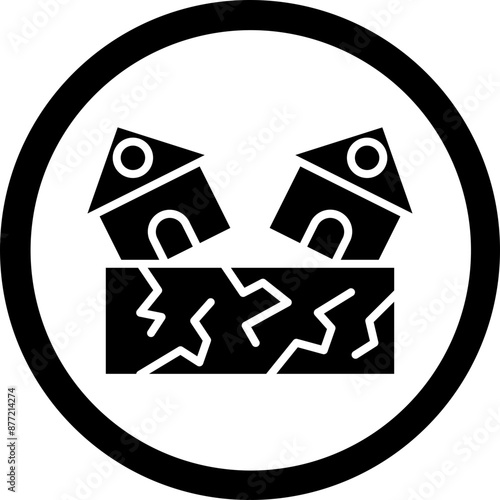 Earthquake Glyph Black Icon