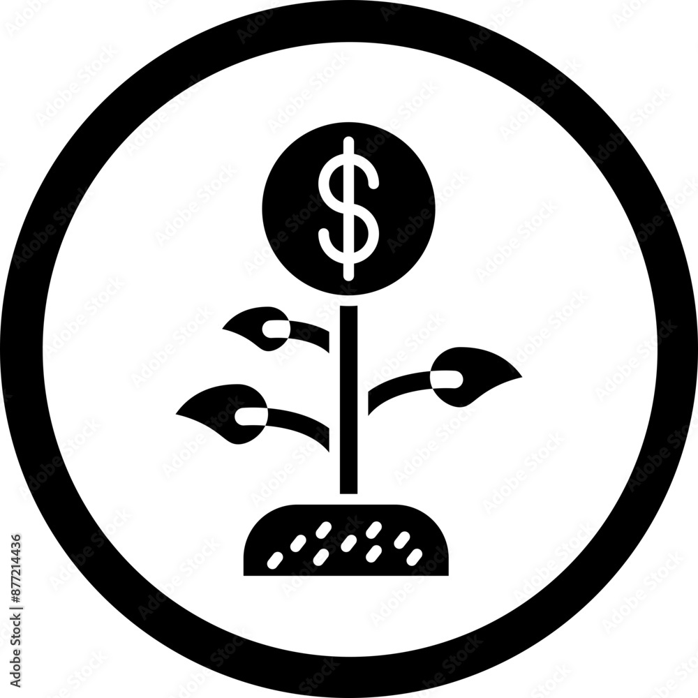 Fototapeta premium Grow Glyph Black Icon