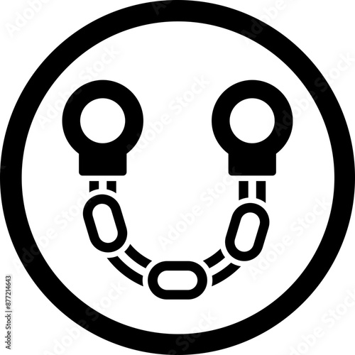 Handcuffs Glyph Black Icon