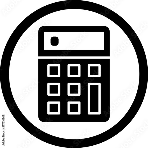 Calculator Glyph Black Icon