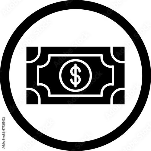 Fotografie Banknote Glyph Black Icon