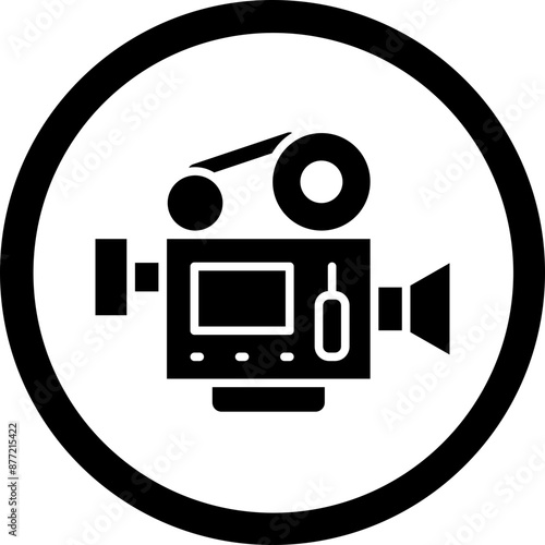 Movie Camera Glyph Black Icon