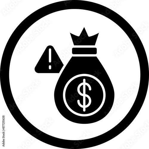 Risk Investment Glyph Black Icon
