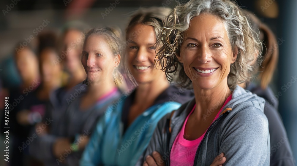Fototapeta premium Smiling Woman in a Group of Women