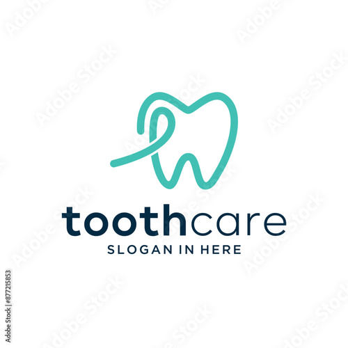 Infinity dental tooth teeth care logo design template. Icon dentistry logo with  initial vector illustration elements.