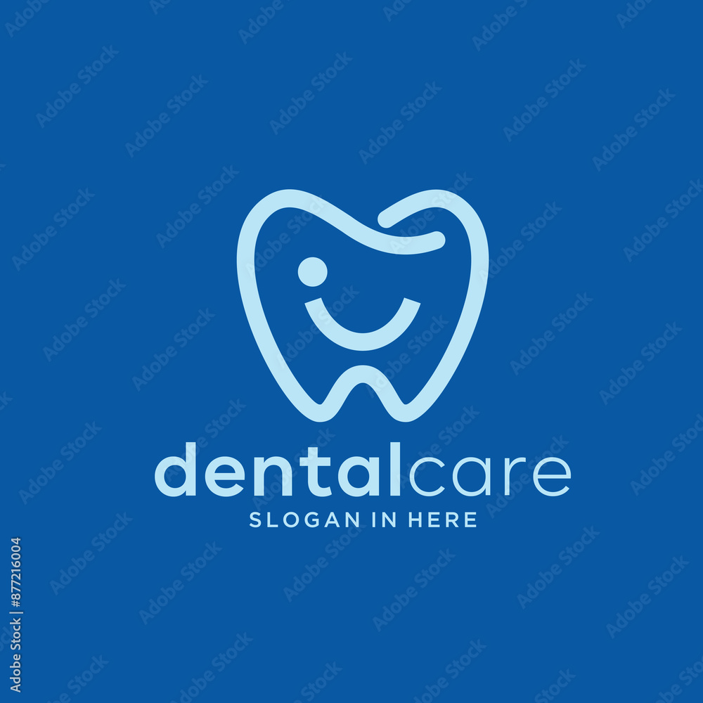 Line logo dental teeth tooth dentistry with smile clinic logo vector illustration. Line logo dental teeth tooth dentistry with smile clinic logo vector illustration.