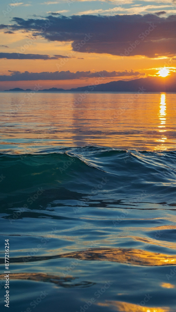 Fototapeta premium sunset over water