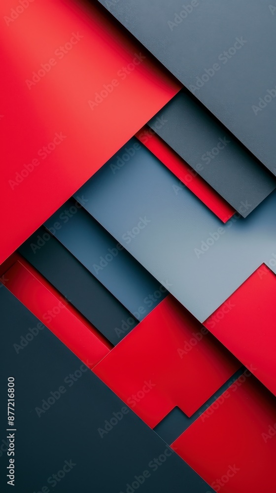 Red and blue geometric shapes in a pattern Red and blue geometric shapes in a pattern