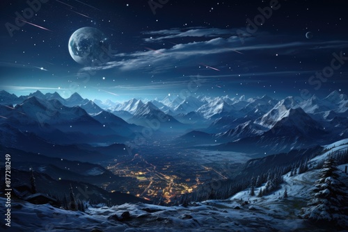 Fascinating Picturesque Ladeira Ladeira Nevada against the backdrop of the fores, generative IA