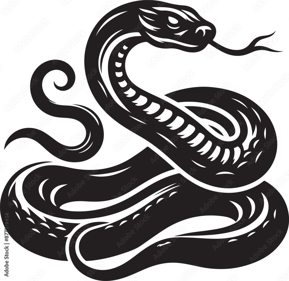 snake silhouette vector Art Illustration DesignPrint snake silhouette vector Art Illustration DesignPrint
