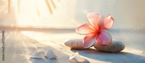 A tropical flower placed on...