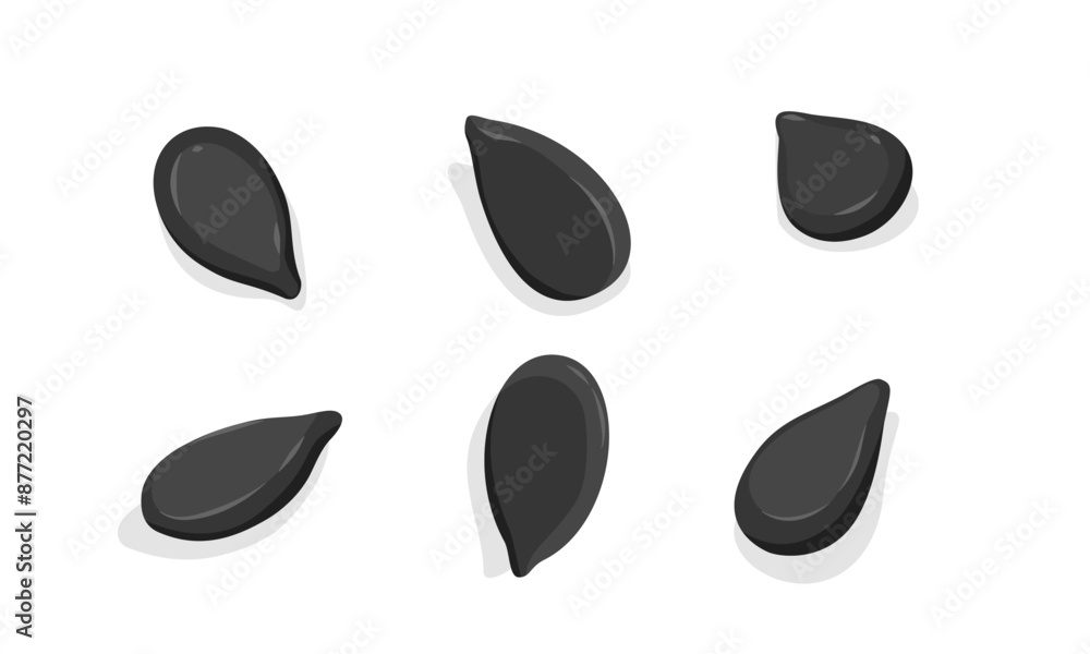 Black sesame seeds isolated on white background. Black sesame seeds isolated on white background.