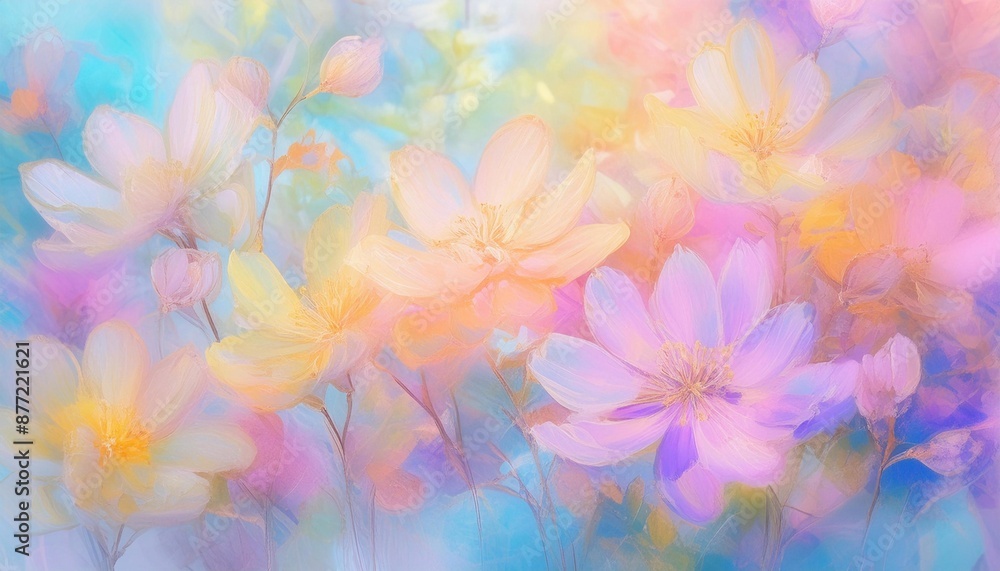 abstract translucent flowers on a light background, postcard template in muted pastel colors.
abstract translucent flowers on a light background, postcard template in muted pastel colors.