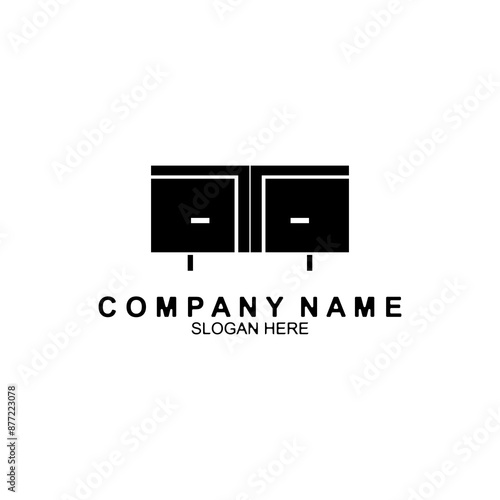 Home interior furniture. Minimalist wardrobe modern logo design vector icon illustration. Room decoration vector illustration.