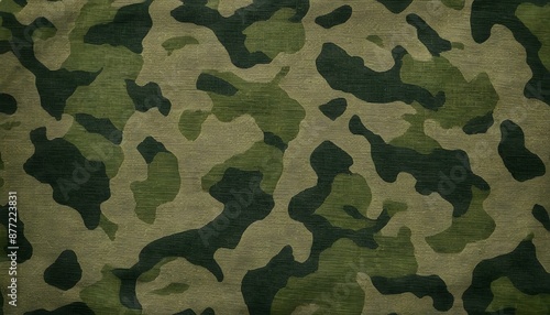 Green military camouflage pattern background with texture for fabric design