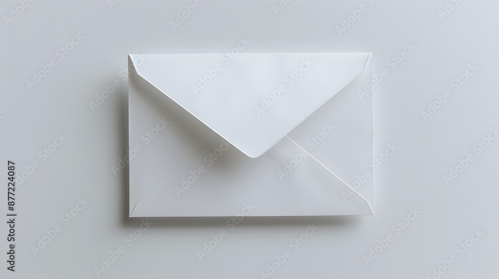 A crisp white envelope on a pure white background, slightly opened to show the empty interior, capturing a minimalist and clean aesthetic that evokes a sense of anticipation. A crisp white envelope on a pure white background, slightly opened to show the empty interior, capturing a minimalist and clean aesthetic that evokes a sense of anticipation.