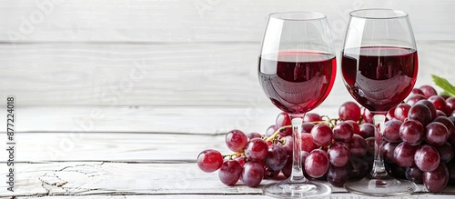 Red wine glasses and grapes...
