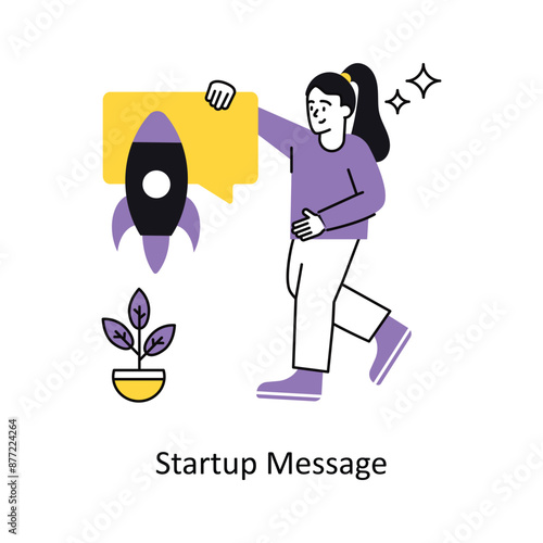 Startup Message vector Flat Design illustration. Symbol on White background EPS 10 File