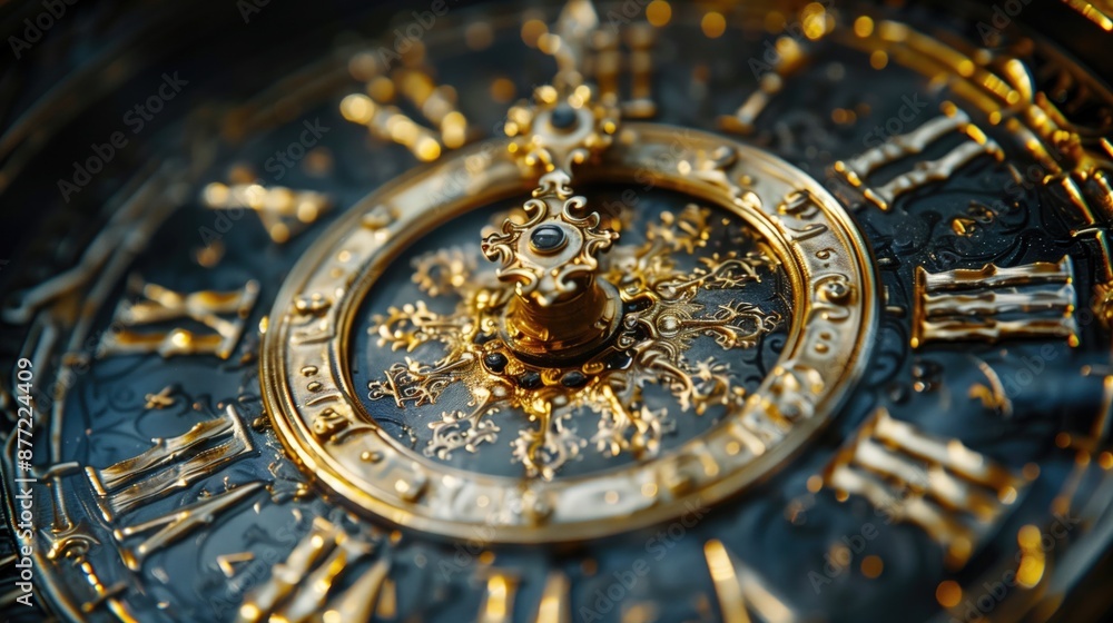 Fototapeta premium Time: An antique clock with melting numbers, symbolizing the fluid and elusive nature of time. 