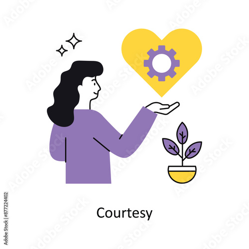 Courtesy vector Flat Design illustration. Symbol on White background EPS 10 File