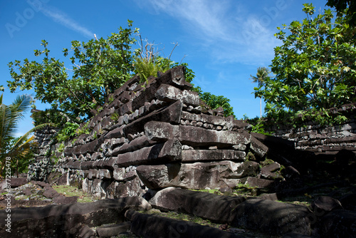 Konstfotografi Pohnpei Islands Micronesia Ruins Nan Mandol on a cloudy autumn day