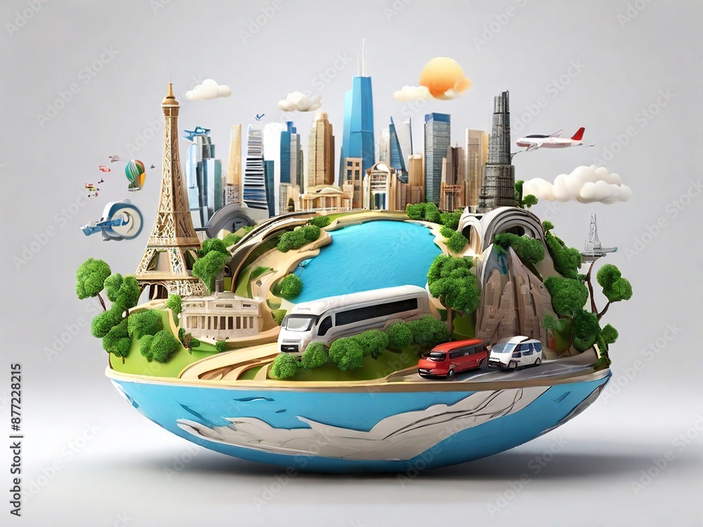 Naklejka premium 3d icon for traveling and vacation