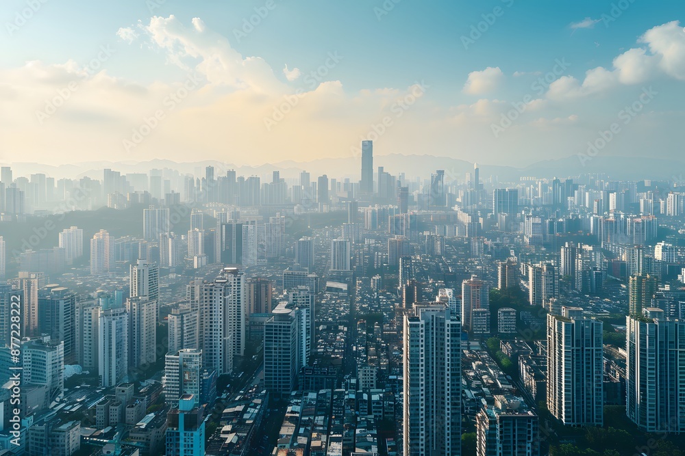 Aerial View of a Cityscape on a Hazy Day Aerial View of a Cityscape on a Hazy Day