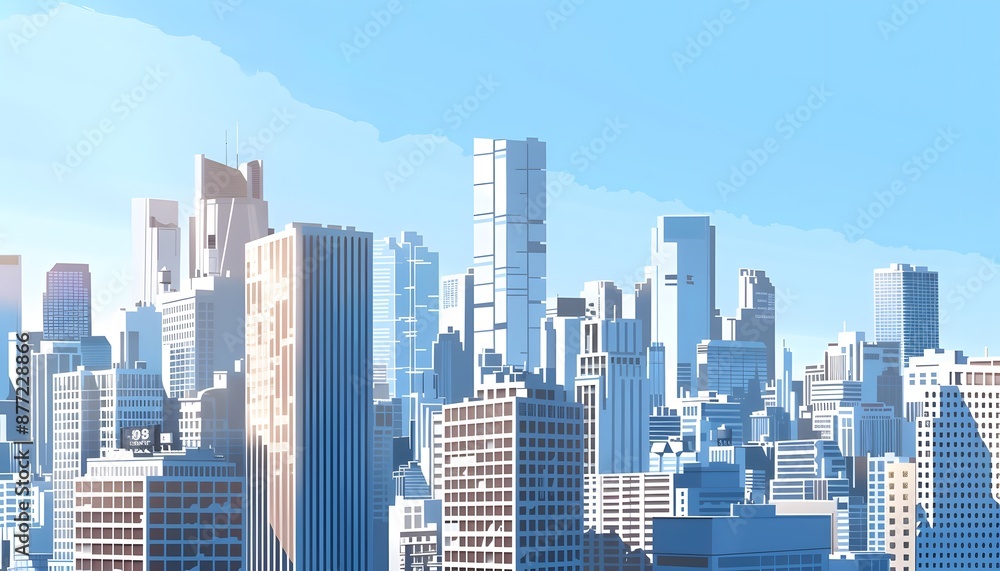 Naklejka premium Cityscape with Skyscrapers