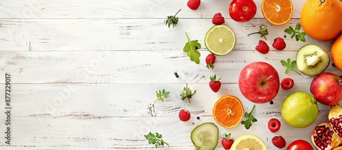 Freshly cut fruits and vege...