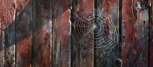 Spiderweb on the barn s roo...