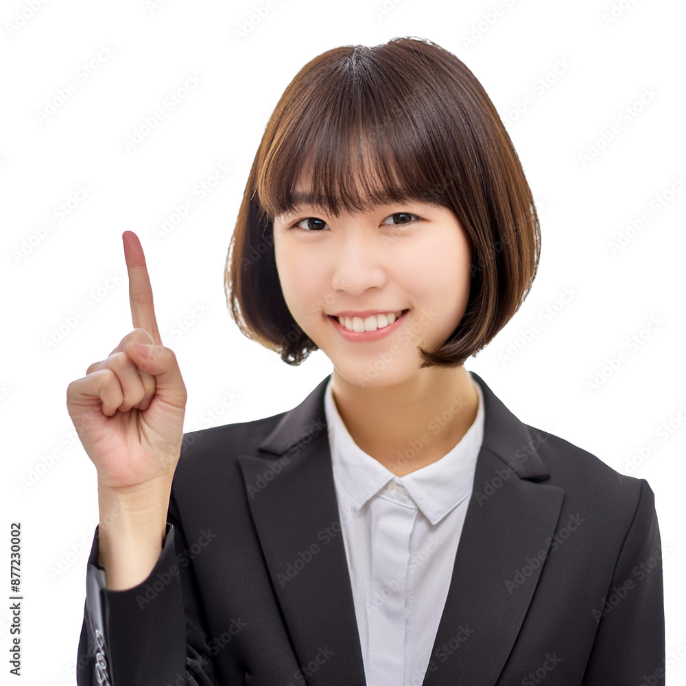 Smiling woman in a business suit on transparency background Smiling woman in a business suit on transparency background