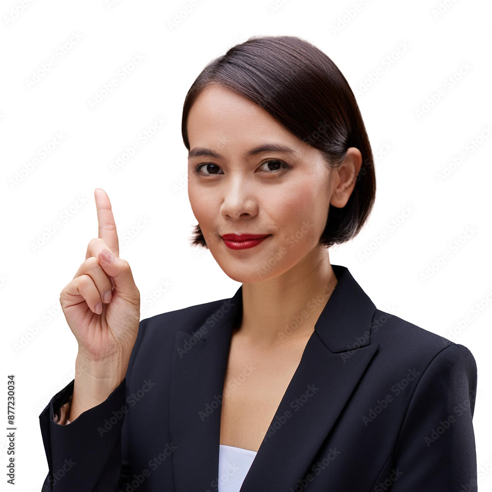 Smiling woman in a business suit on transparency background Smiling woman in a business suit on transparency background