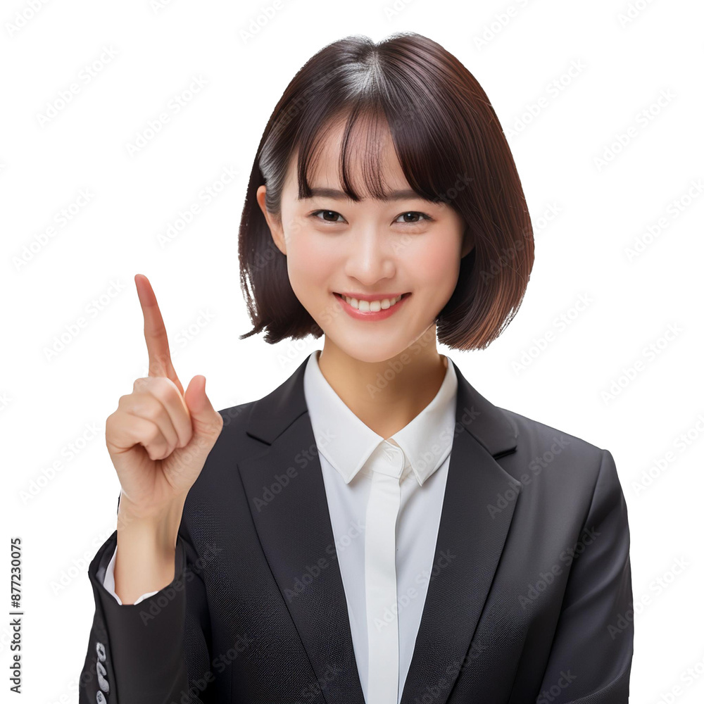 Smiling woman in a business suit on transparency background Smiling woman in a business suit on transparency background