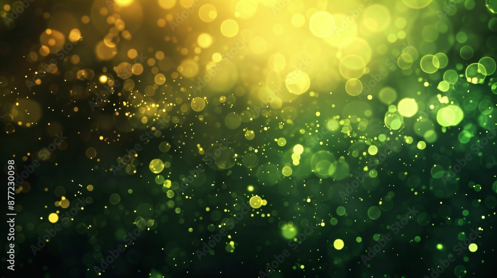lumière étincelantes jaunes et vertes et effet bokeh, arrière plan graphique, ia générative lumière étincelantes jaunes et vertes et effet bokeh, arrière plan graphique, ia générative
